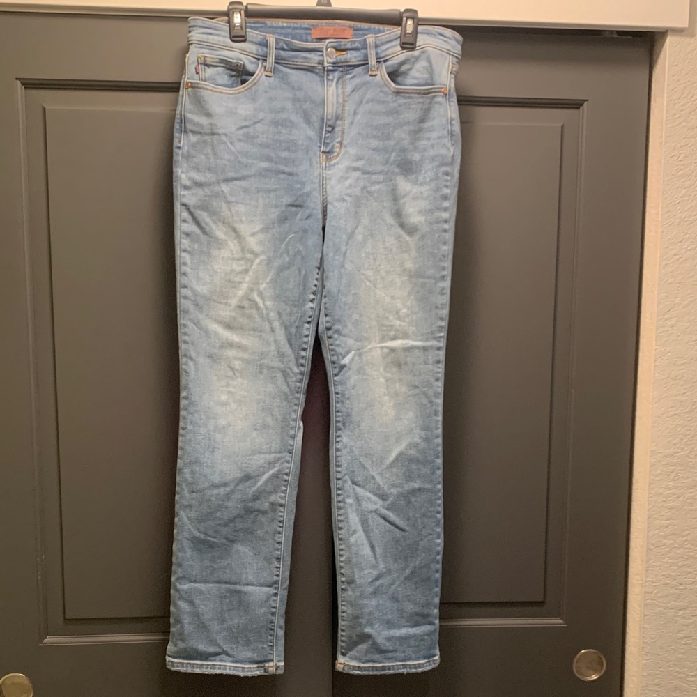 Judy Blu Light Wash Straight Fit Thermal Women's Jeans